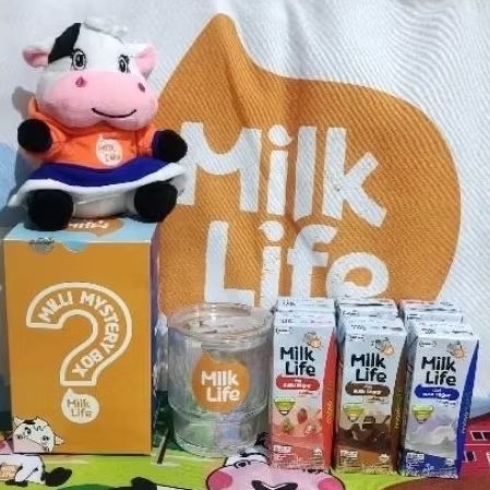 Boneka Milli Milk Life+Gelas hologram+boneka animal