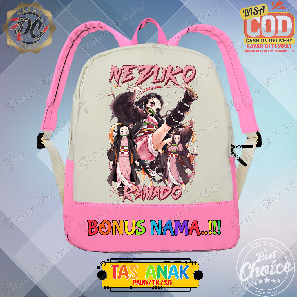 TAS ANAK TAS RANSEL ANAK TAS SEKOLAH ANAK TAS CUSTOM ANAK LAKI-LAKI & PEREMPUAN NEZUKO KAMADO