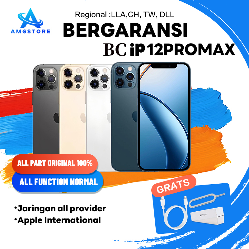 Beacukai iPhone 12 ProMax 128GB/256GB/512GB Secondhand Normal Fullset Original 100% ex internasional