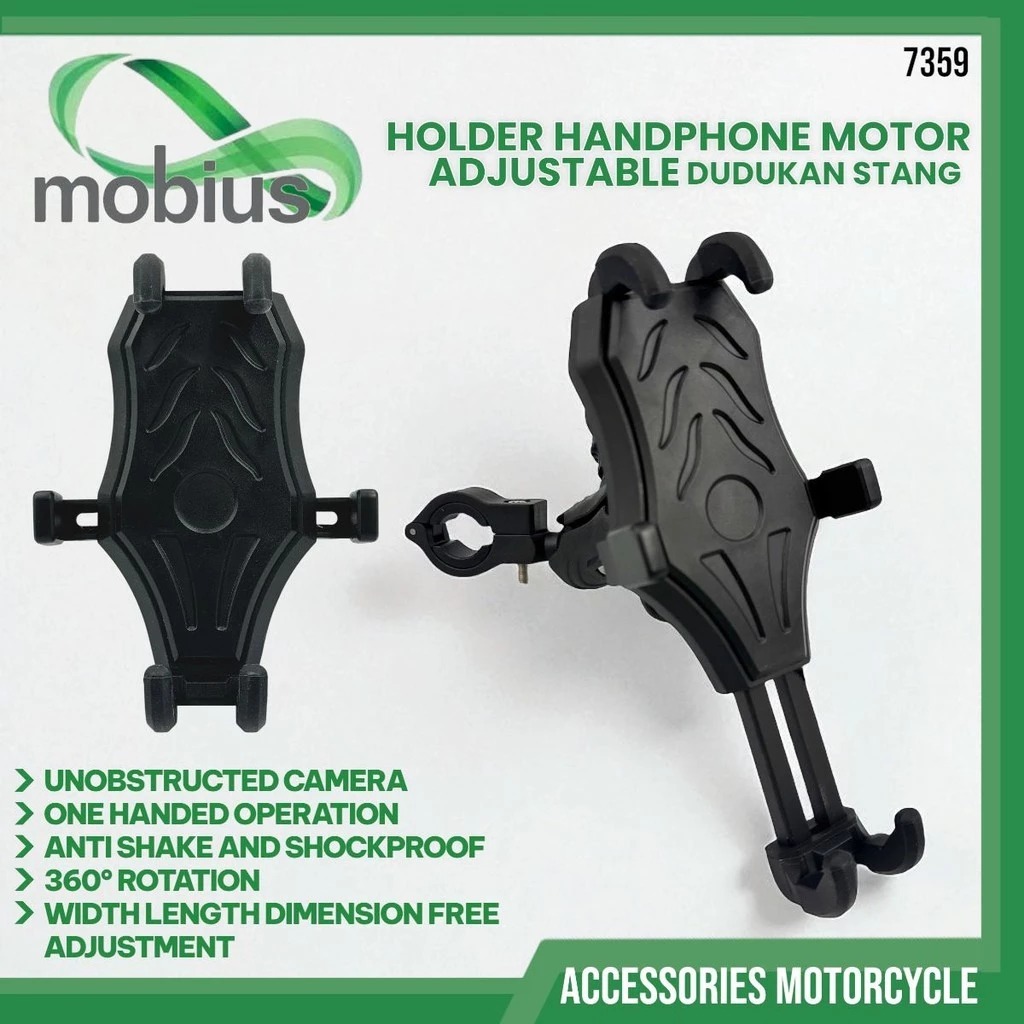 Phone Holder MOBIUS 7359 Adjustable Dudukan Stang Motor Rotate 360 motor pcx adv scoopy beat street 