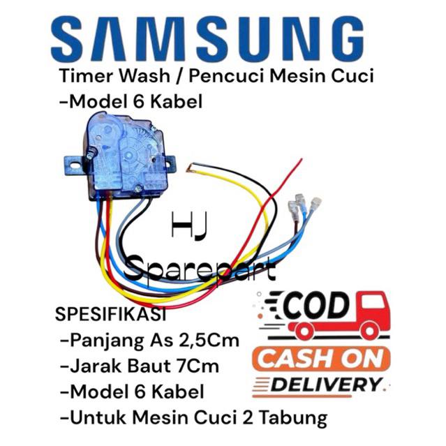 TIMER WASH 6 KABEL MESIN CUCI SAMSUNG 2 TABUNG - TIMER MESIN CUCI SAMSUNG 6 KABEL KWALITAS
