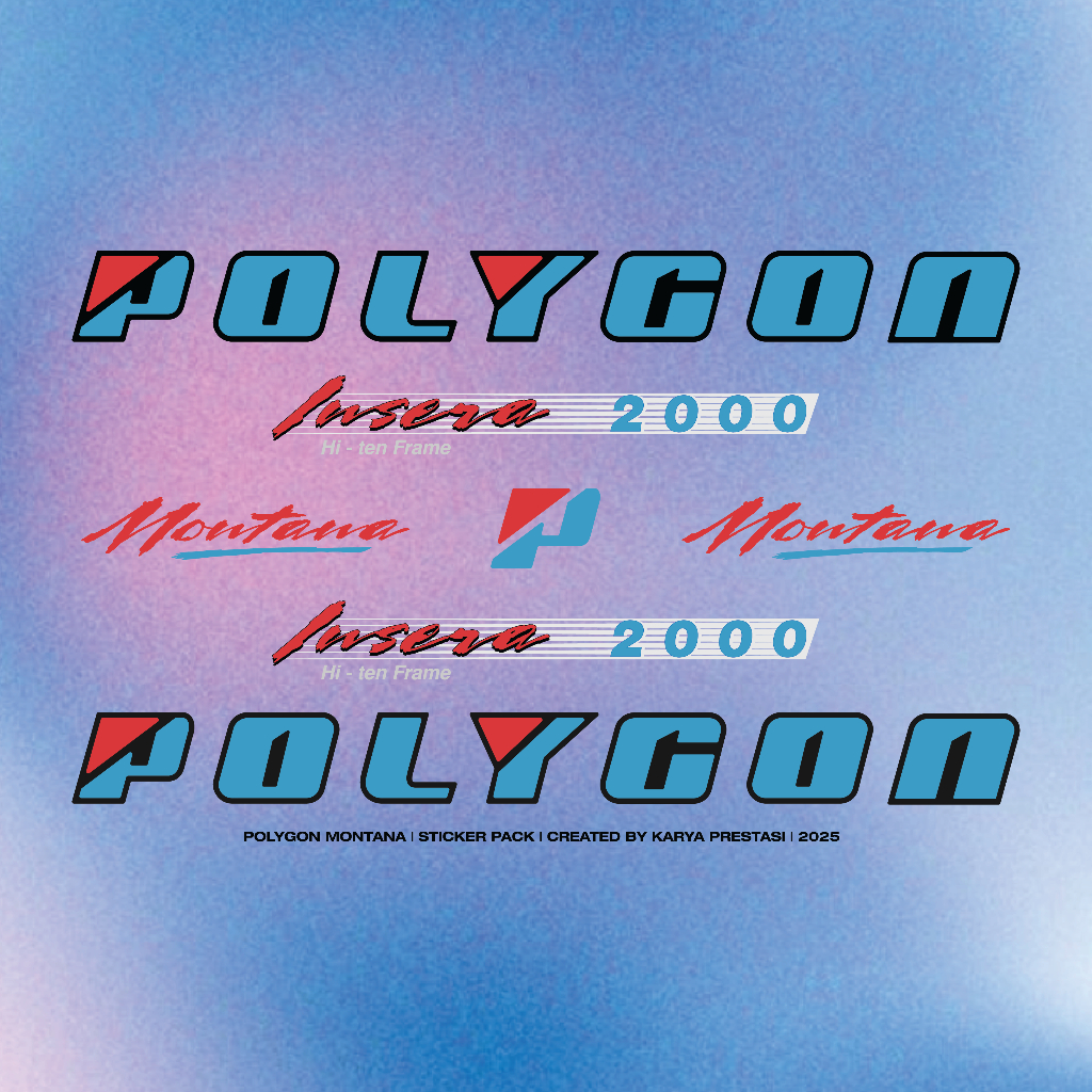 Stiker Decal Sepeda Polygon Montana - Biru
