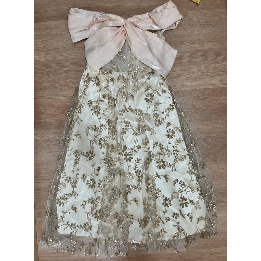 midi dress Gold/middi dress/ dress gold/sabrina gaun/sabrina midi/gaun sabrina gold/gaun pita/prelov