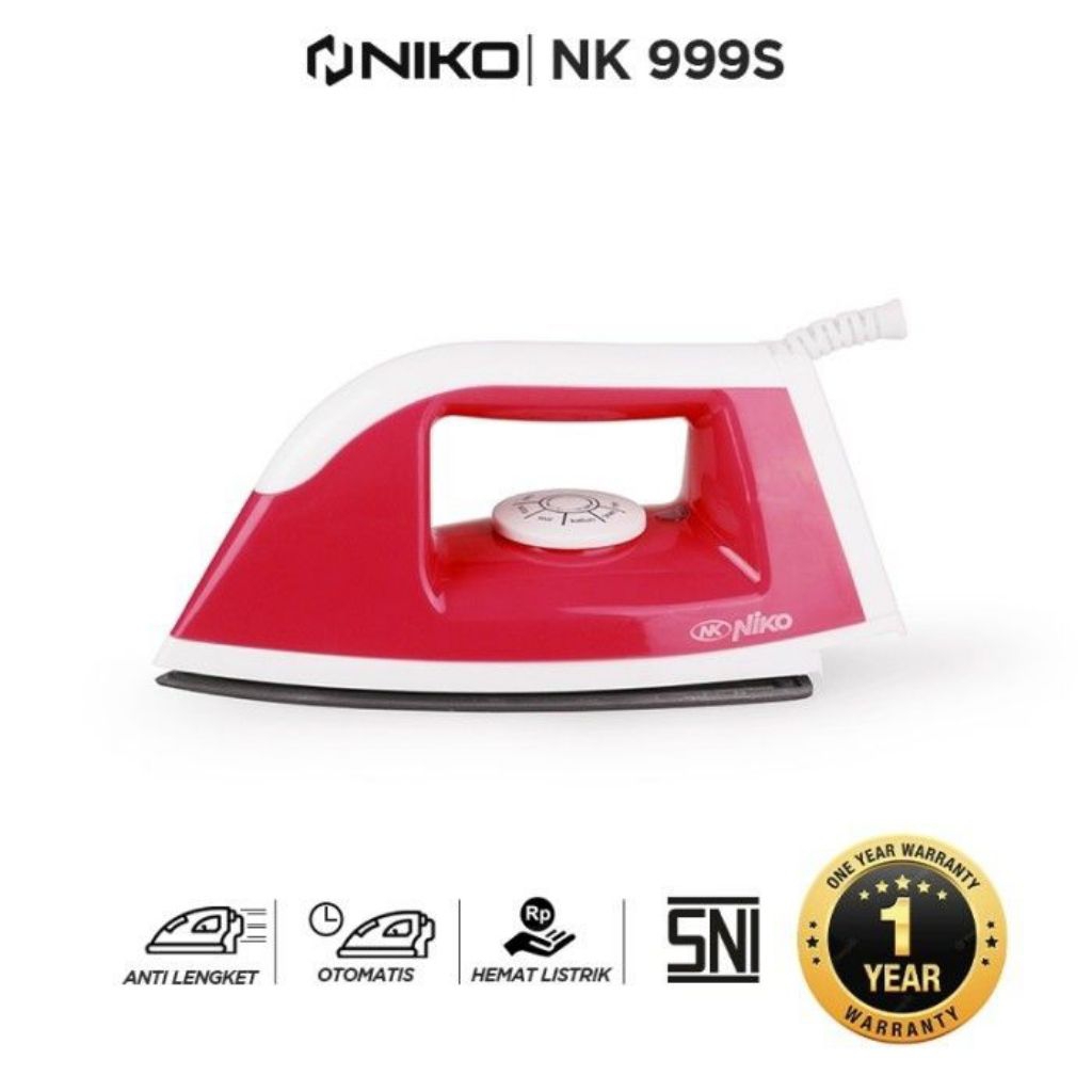 Setrika Niko NK-999 DRY Iron/ Setrika Listrik Niko NK999S Gosokan Baju Setrika Murah