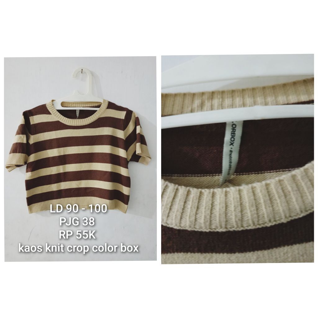 crop top rajut color box prelove kaos knit color box