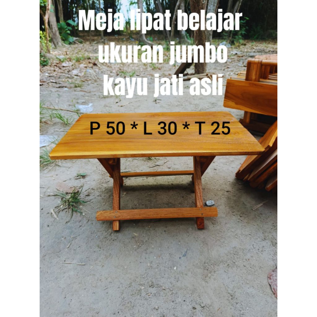 GROSIR MEJA BELAJAR LIPAT KAYU JATI ASLI