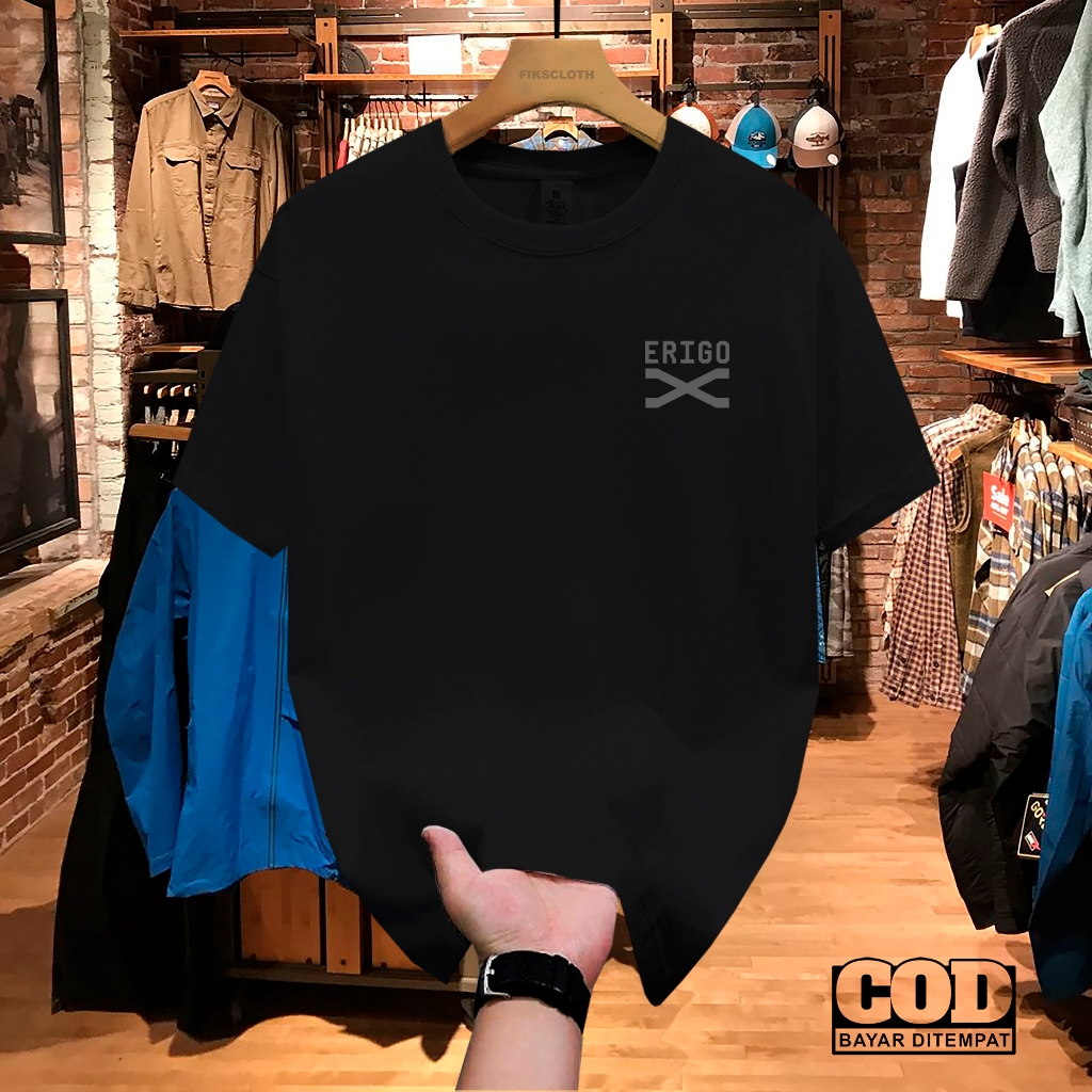 PROMO COD  Baju Kaos Distro Erigo Text Silver Premium Quality Kaos Cotton Combed 30s Lengan Pendek T