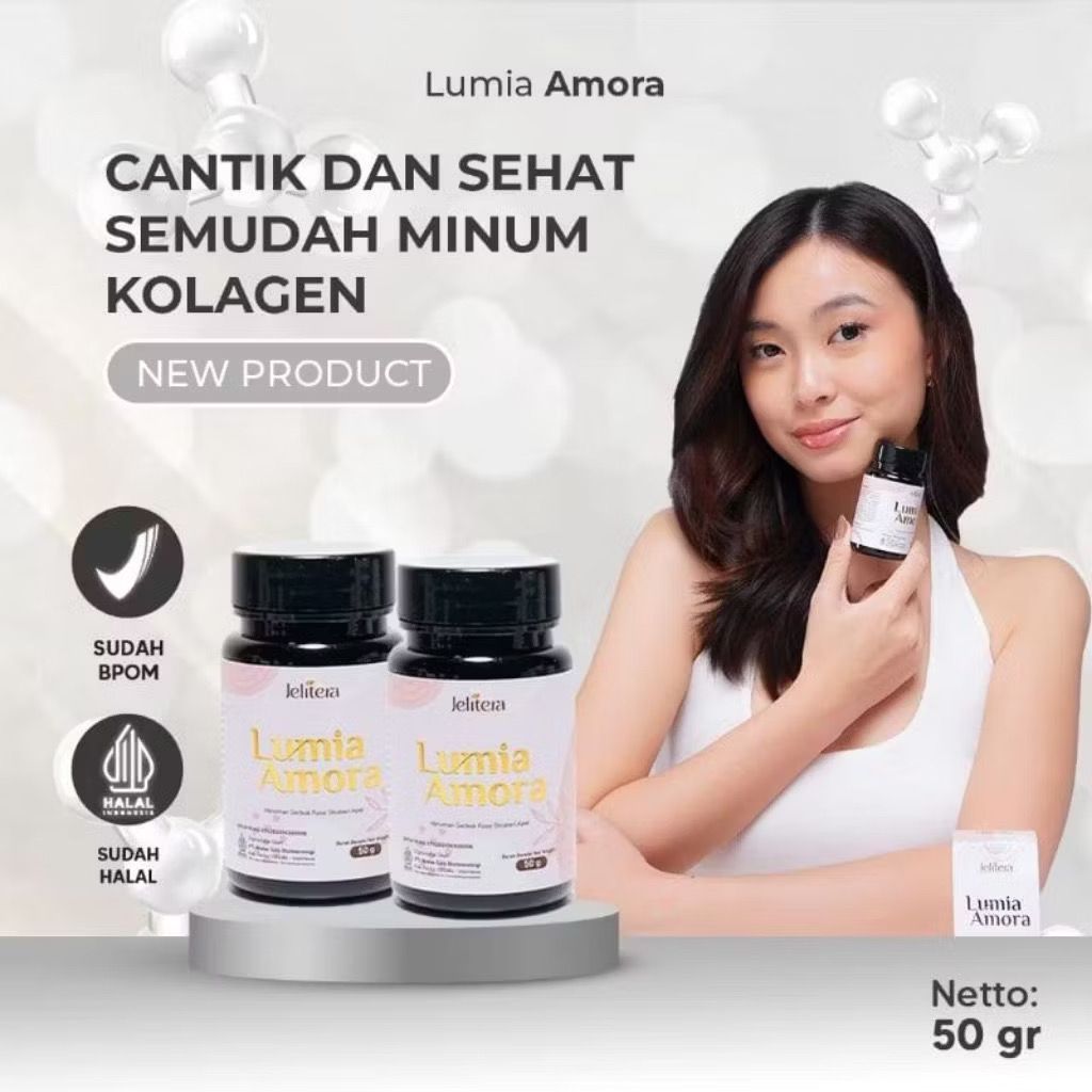 JELITERA LUMIA AMORA PEMUTIH BADAN PERMANEN ORIGINAL LUMIA AMORA SERBUK KOLAGEN RASA ORIGINAL