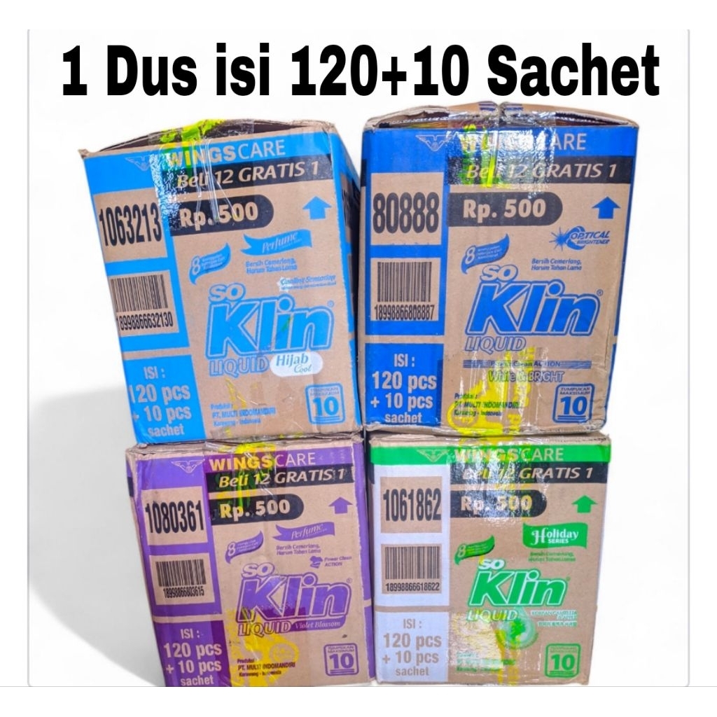 soklin liquid cair sachet 20 ml 1Dus/karton isi 120+10 Pcs (Ecer 500) All Varian