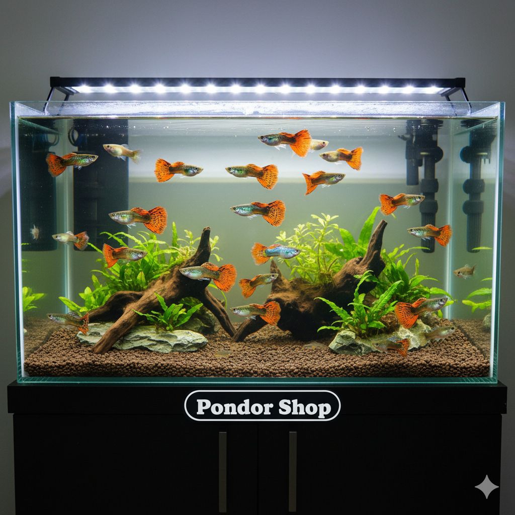Hiasan Aquarium Guppy Cendolan Indukan Siap Kawin – Betina & Jantan Sehat Siap Ternak