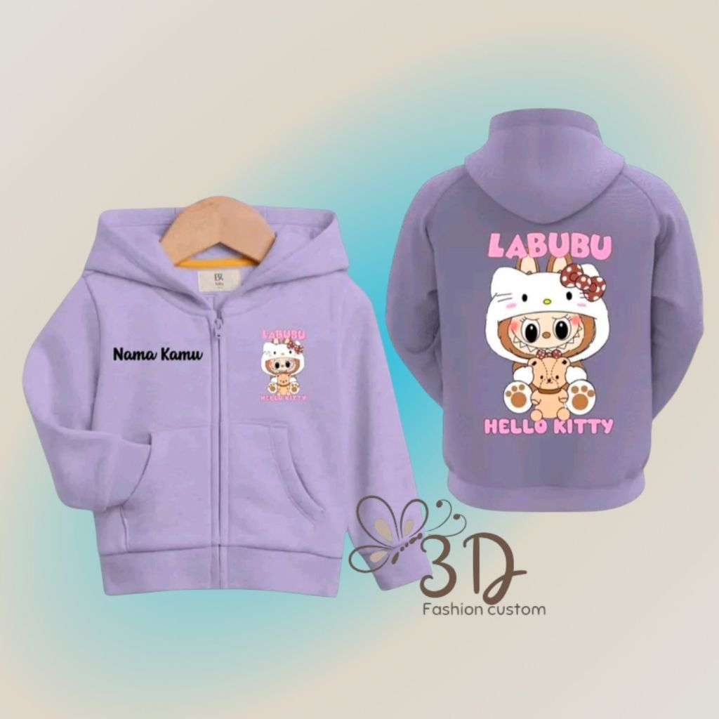 3D custom - Jaket Anak Perempuan | Jaket Anak Labubu Lucu | Jaket Anak | Jaket Anak murah | Jaket an