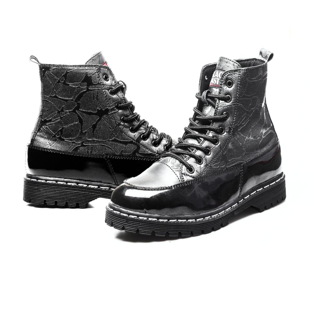 sale Sepatu Docmart Tinggi Boots Pria 8 Hole Hitam Original - Black Master