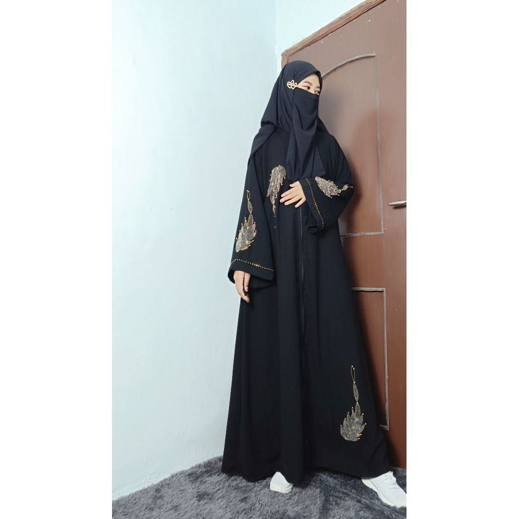 abaya airis satu set abaya dan pasmina
