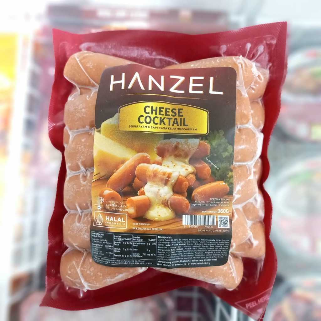 

Hanzel Sosis Cheese Cocktail Isi 22pcs 360g