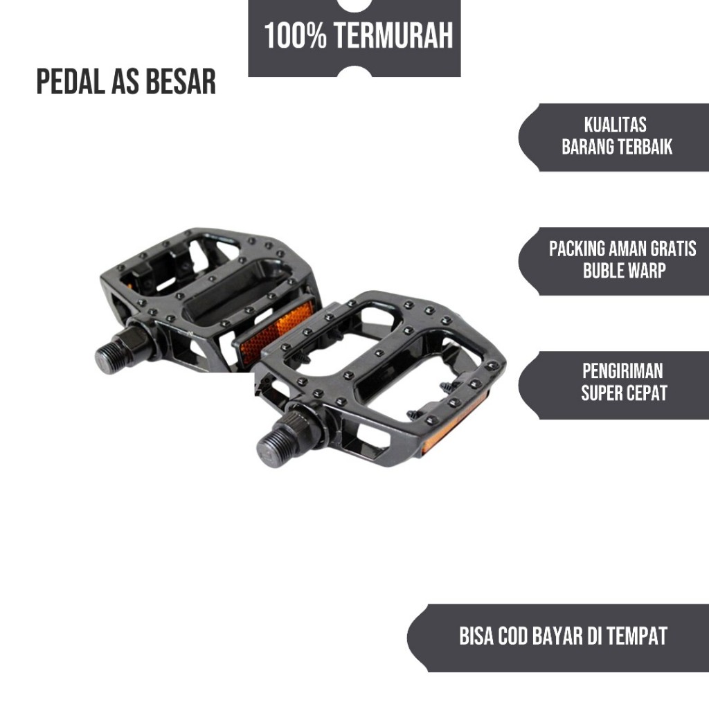 Pedal  Sepeda Gunung Alumunium Kanan Kiri MTB AS Besar Sepeda Seli MTB Sepeda Gunung Fixie