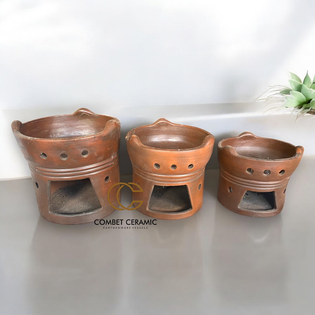 Anglo/Tungku Tinggi Gerabah Tanah Liat - Anglo/Tungku Gerabah Tanah Liat Tradisional Handmade