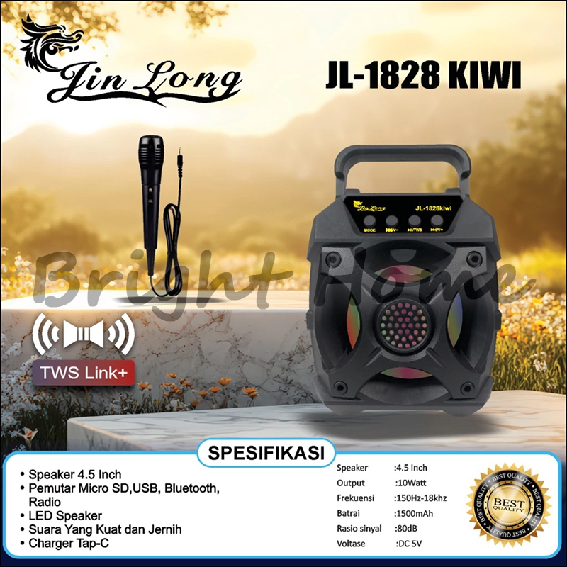 JIN LONG JINLONG JL1828 JL-1828 KIWI Spiker 4,5" Speaker Bluetooth Portable Wireless 4,5 Inch