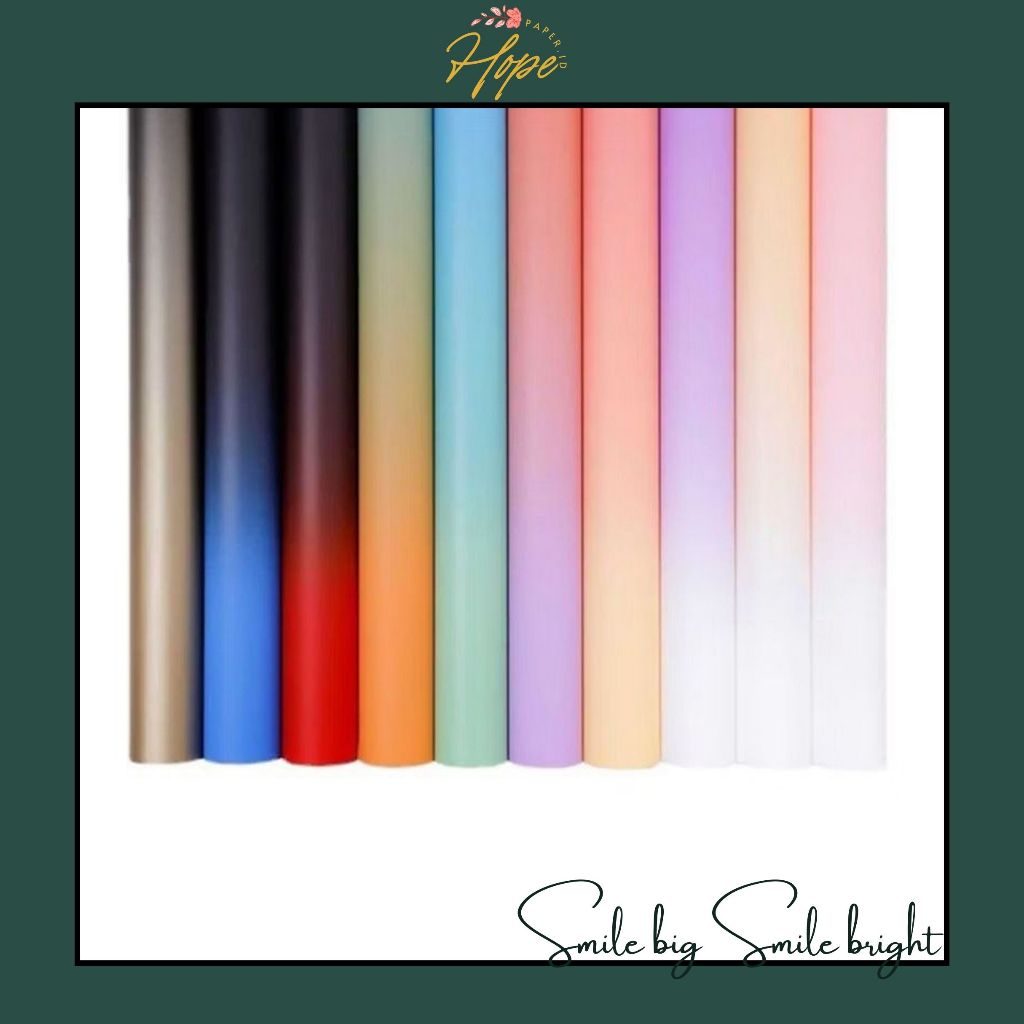 

Hopepaper.id - Kertas Buket Cellophane Gradient Flower Wrapping Paper Florist Ecer Perlembar KB6183