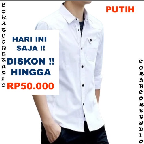 READY STOCK REALPIC GRAYWOLF Chameleon Shop Shirt Jumbo Big SIze Hem Pria Kemeja Cowok 1 Kantong Sak