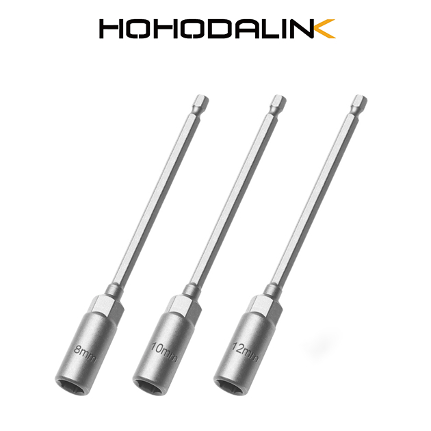 HOHODALINK 3PCS Adaptor Socket Mata Kunci Shock Format Hexagonal Ukuran 8mm 10mm 12mm Panjang, Bisa 