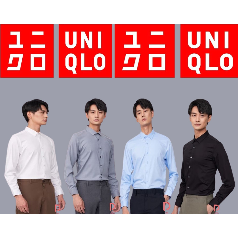 Uniqlo Kemeja Pria Putih Panjang Pria Casual Slimfit S M L XL XXL