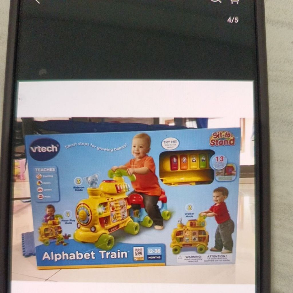 VTECH Sit To Stand Alphabet Train Yellow Baru