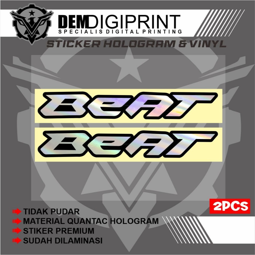 2PCS Stiker beat,stiker motor untuk motor beat,stiker hologram dan vinyl,stiker printing