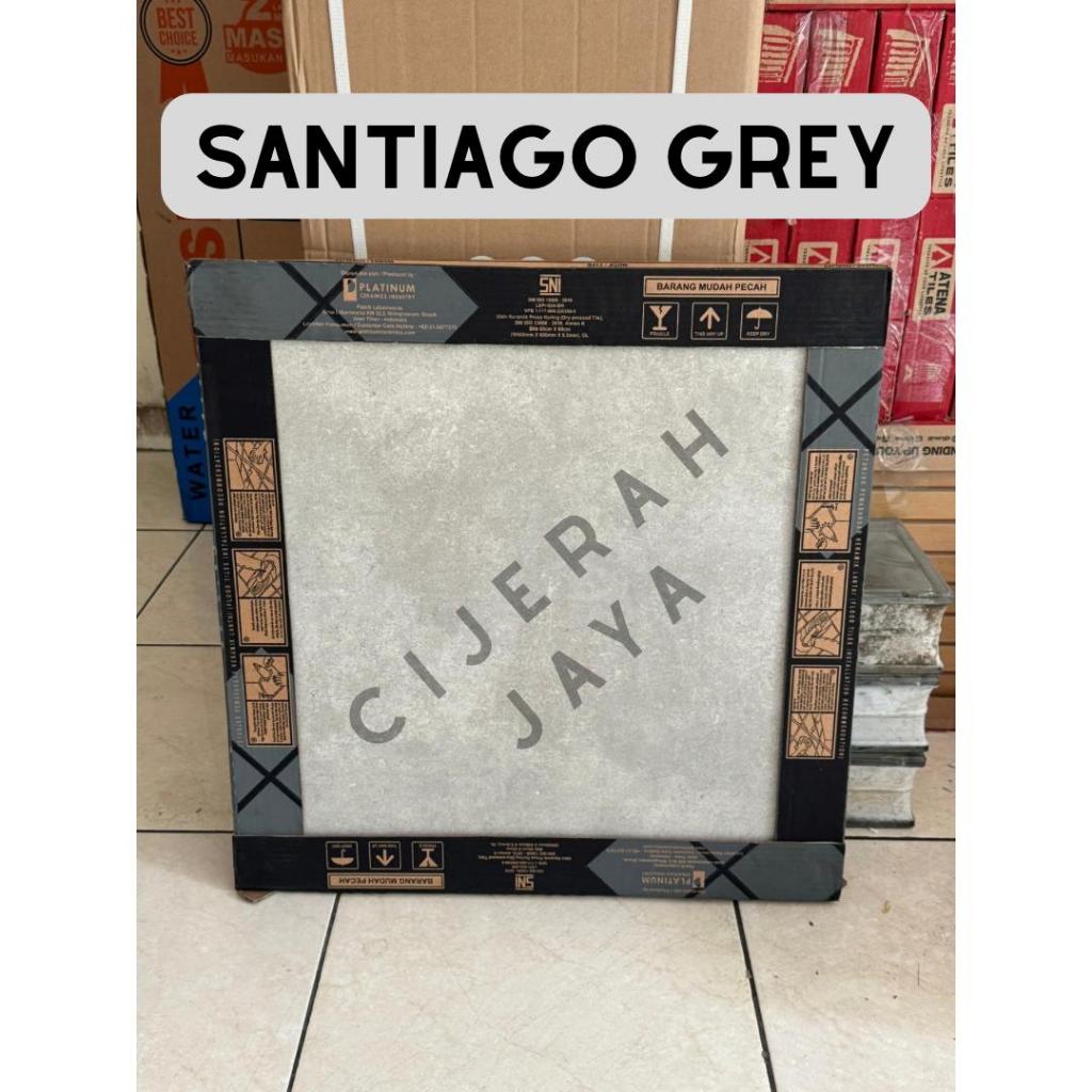 PLATINUM KERAMIK 60X60 SANTIAGO GREY SANTIAGO DARK GREY REC MATT DOFF TERAS GARASI KARPOT CARPOT MOT