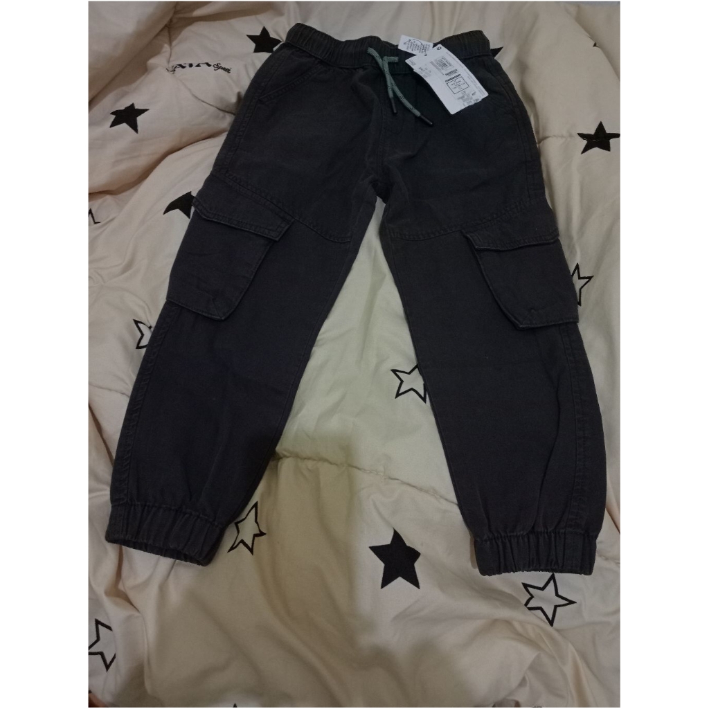 M&S Jogger Kargo Jeans Charcoal 4-5T (120rb)