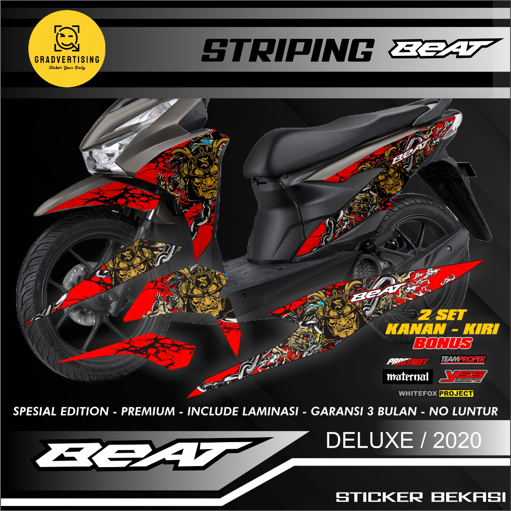 Stiker Striping Variasi Beat Deluxe - Stiker Striping Motor Beat Deluxe