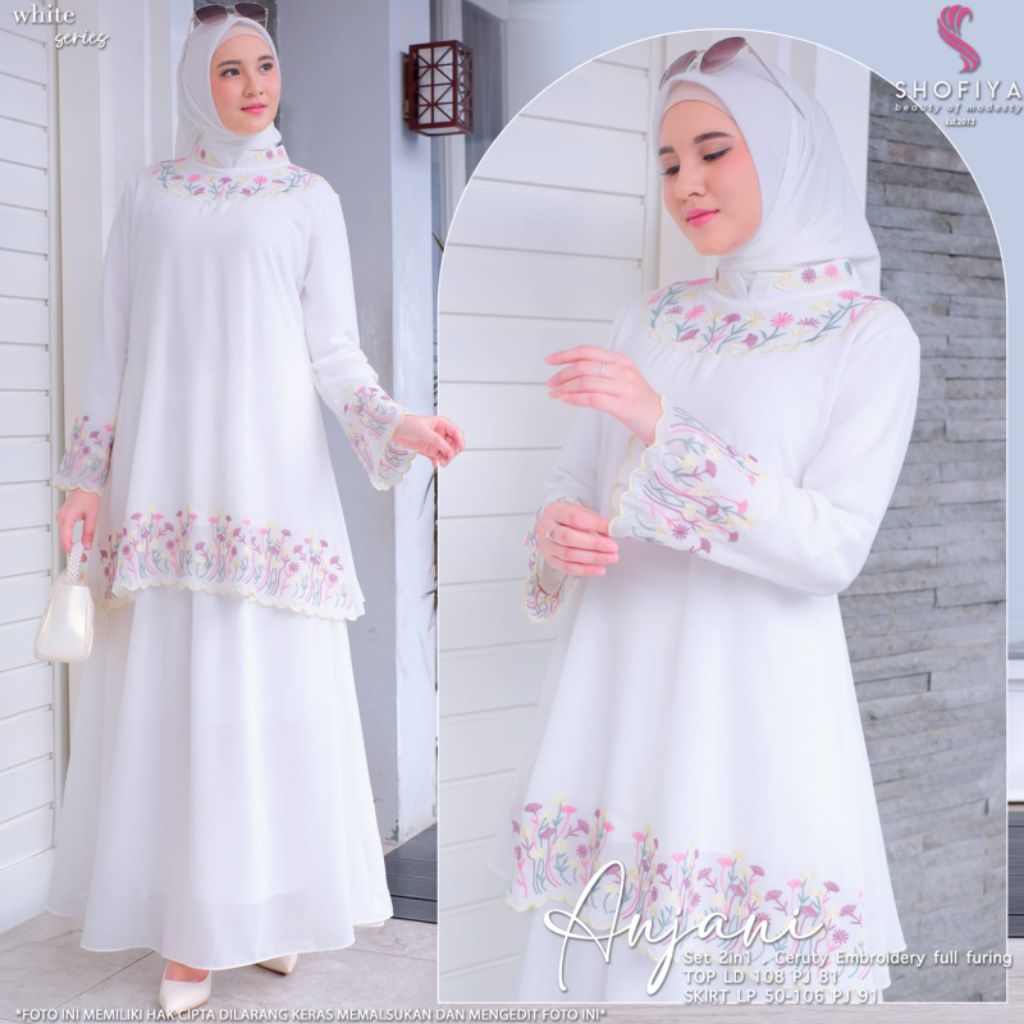 (NEW) SETELAN WANITA ANJANI SET 3IN 1 BY SHOFIYA // WANITA FASHION MUSLIM // MONA SET BY SHOFIYA