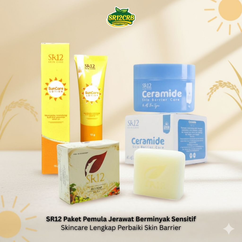 SR12 Paket Skincare Pemula Jerawat | Perawatan Kulit Wajah Berminyak & Sensitif | Original BPOM
