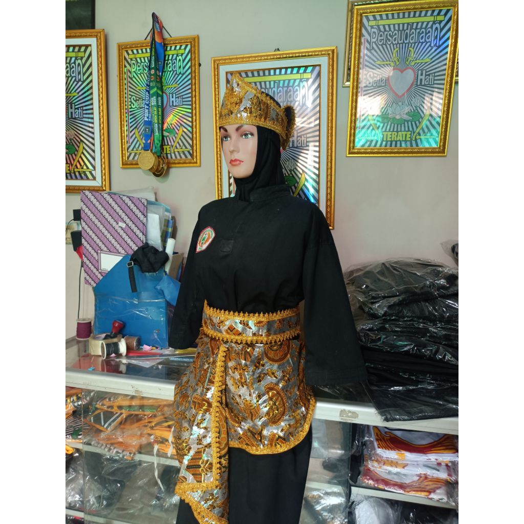 Dodot Sembong Pencak Silat Prada Block Abu Batik Songket Kain Sembong Silat Batik Songket Premium