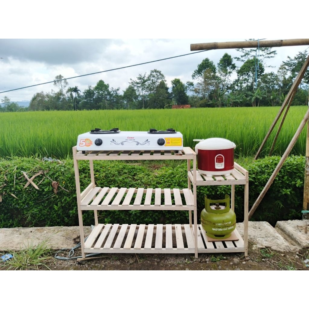 RAK KAYU 5 SUSUN,RAK KOMPOR 2 TUNGKU 5 SUSUN,RAK SERBAGUNA 5 SUSUN