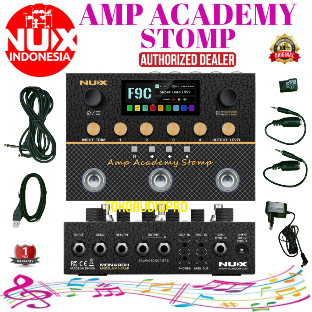 Nux Amp Academy Stomp TSAC-4K Amp Modeling Efek Gitar Nux NMA-3AAP