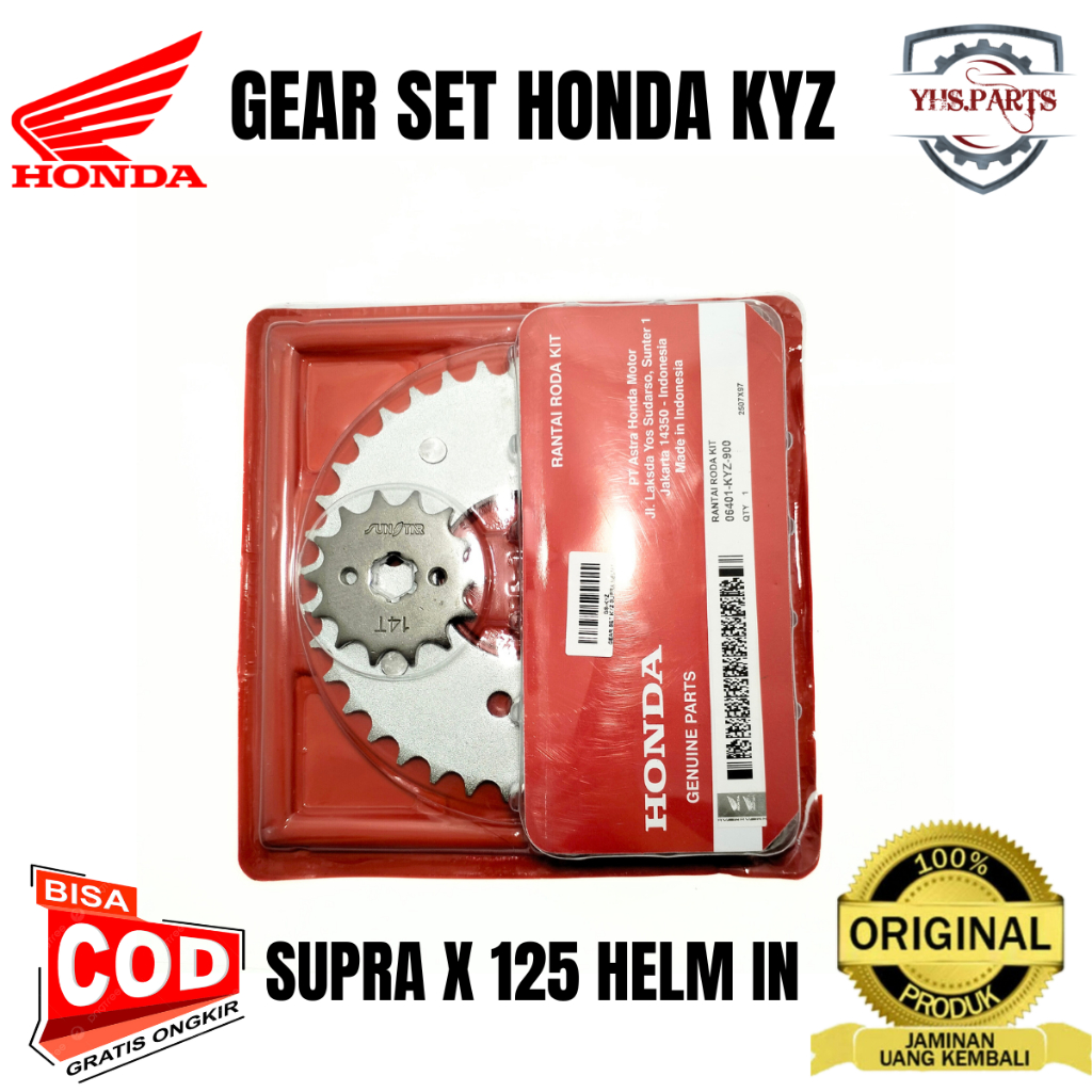 ASLI ORIGINAL GEAR SET HONDA KYZ SUPRA X125 HELM IN