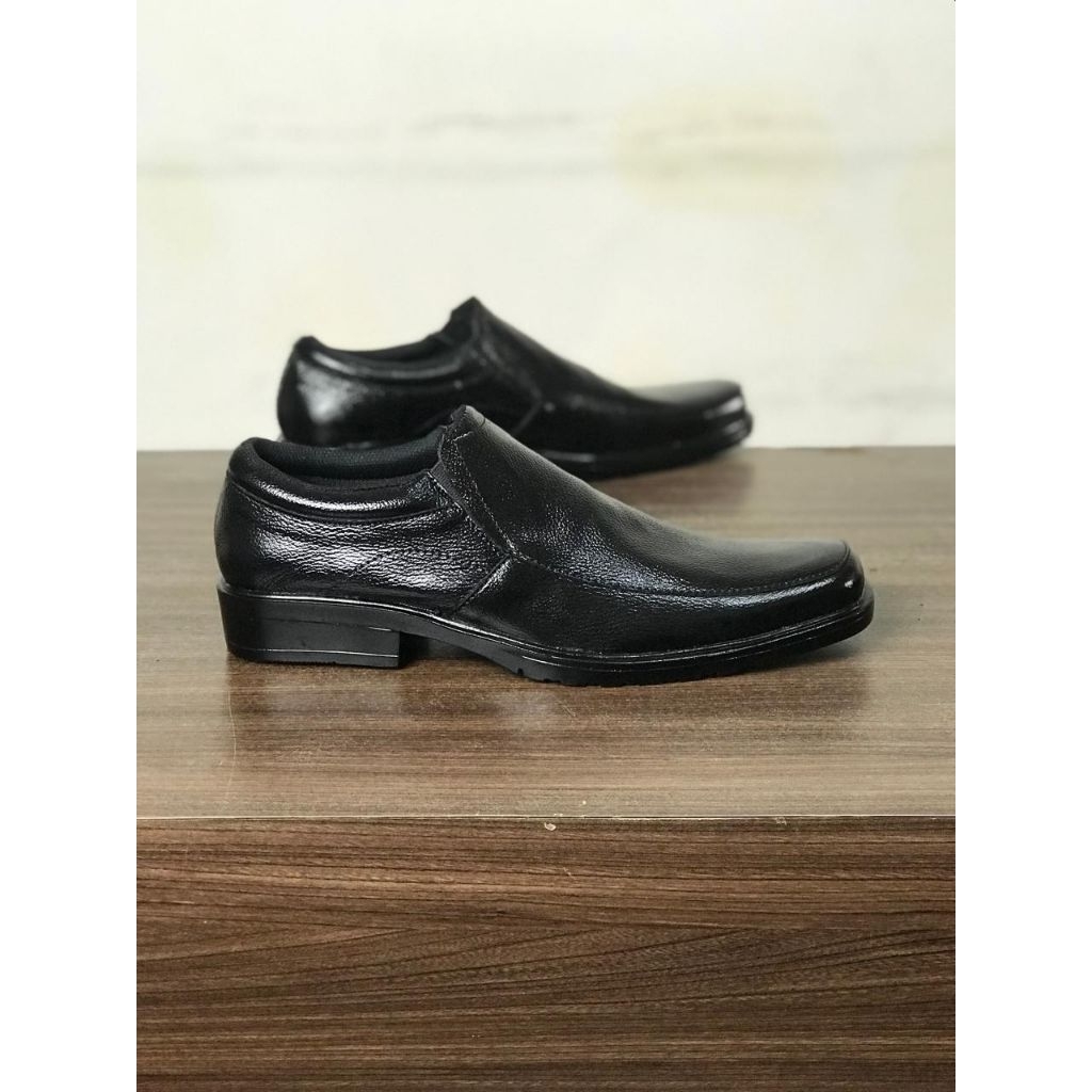 Sepatu Pantofel Pria Kulit Sapi Asli Hitam Formal Dago Cat Original
