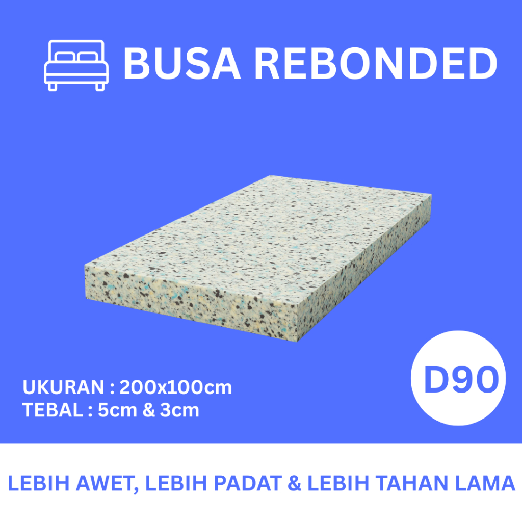 Rebonded Foam - Busa Rebonded - Alas Tidur - Lembaran - 200x100cm D90