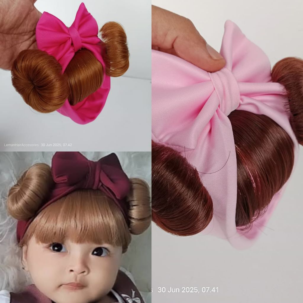 wig bandana poni anak 0-5 tahun -rambut sintetis premium, elastis,nyaman di pakai