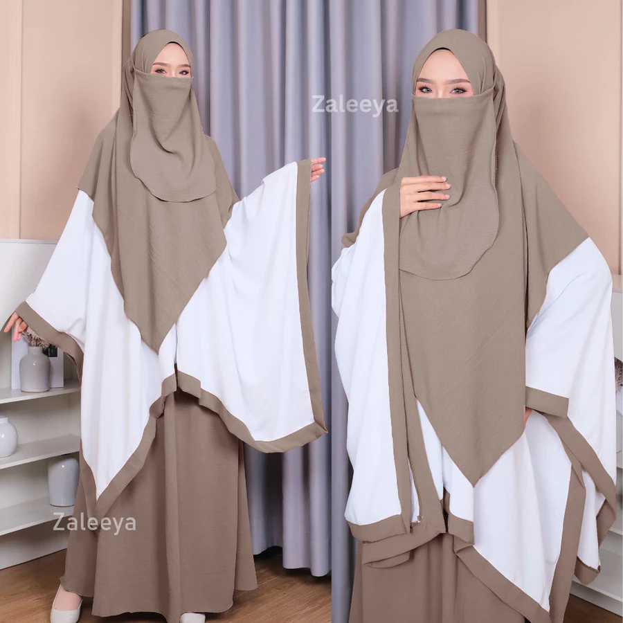 Zahira Gamis Syari One Set Crinkle Premium (Cadar + Pashmina + Rok + Tunik)