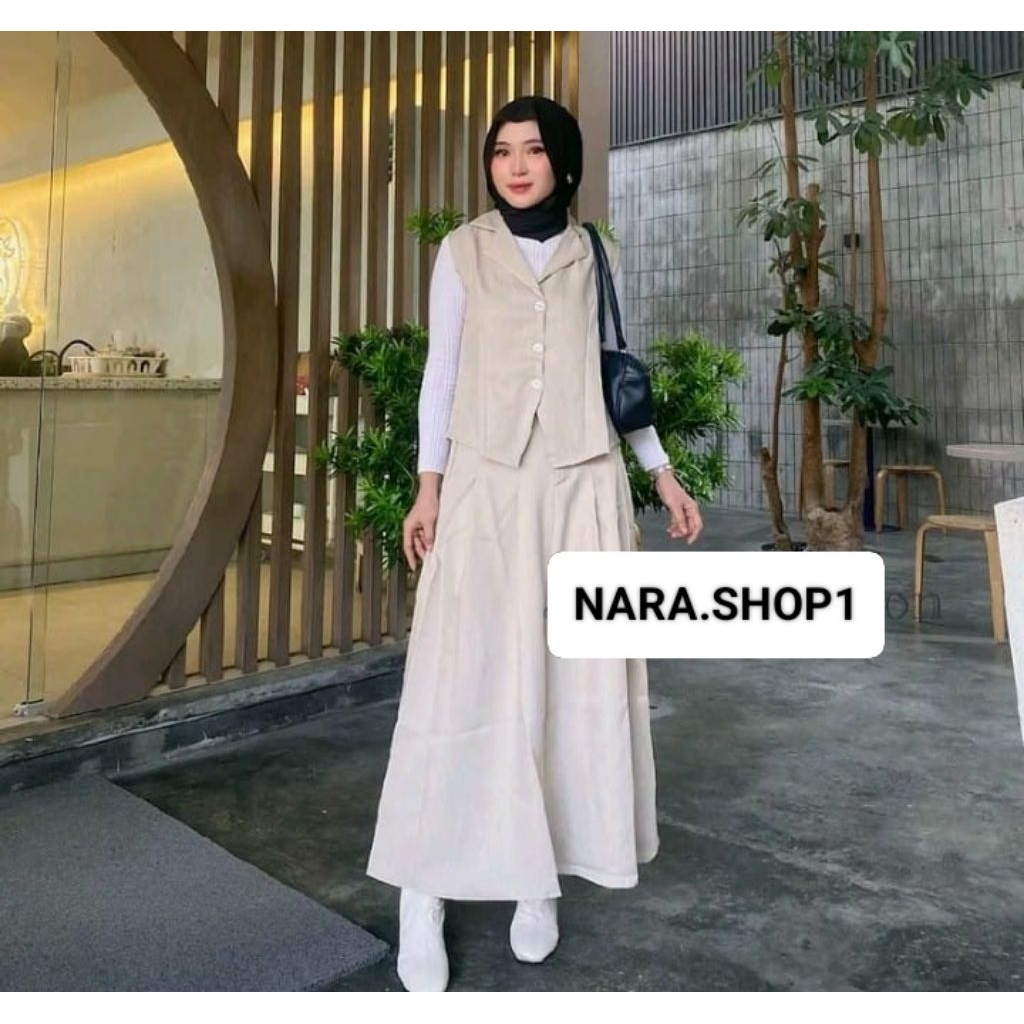 Bella vest Set-Set blezer wanita-Setelan Rok Wanita Salur-Maxi Skirt Wanita Strip-Setelan Rok dan Ro