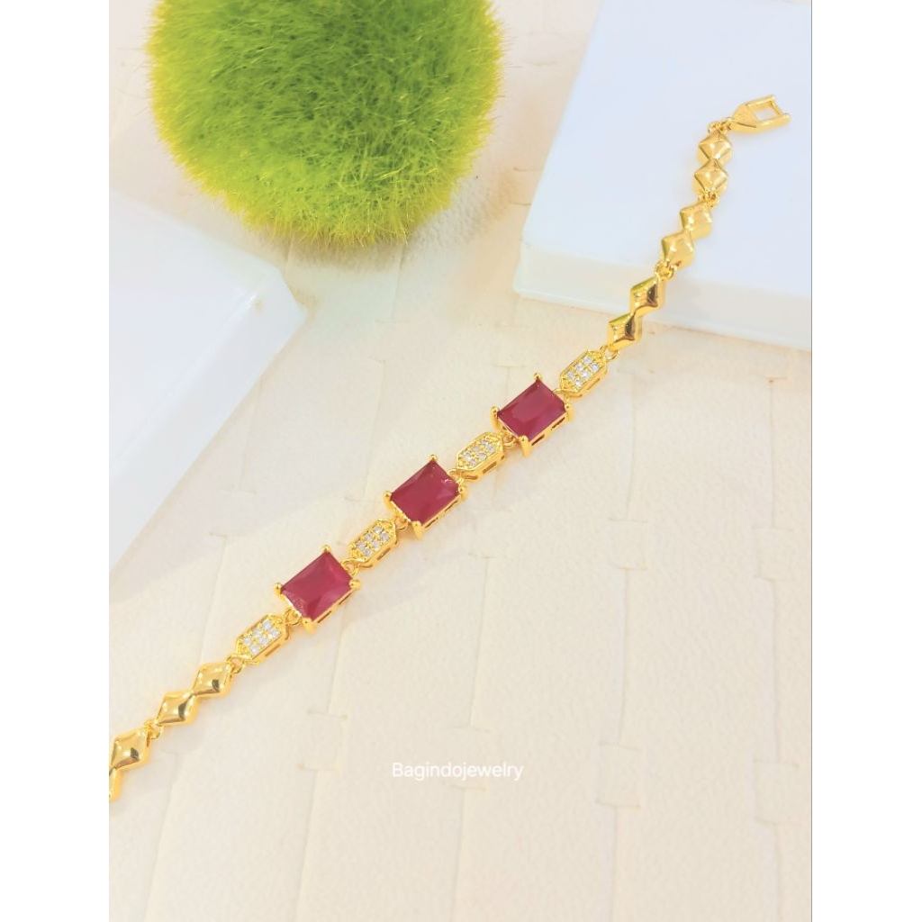 Gelang batu permata khusus merah