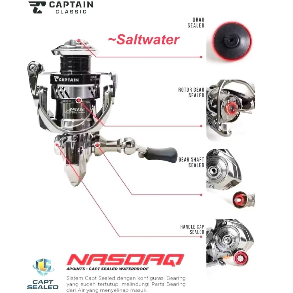 Reel Captain NASDAQ 2500 SALTWATER (POWER HANDLE)