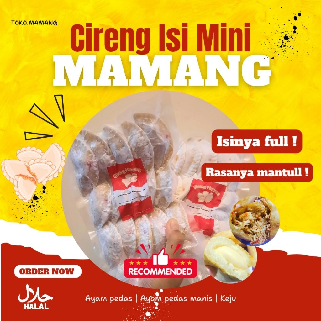

Cireng Isi Mini Ayam Suwir Pedas - Ayam Pedas Manis - Keju 8pcs