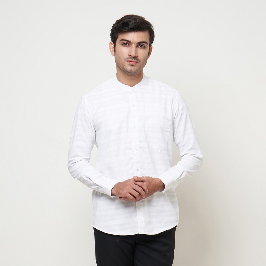 Kemeja Pria Kemko Koko Putih Lengan Panjang Atasan Fashion Muslim Dewasa Remaja Kekinian