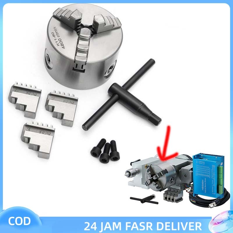 3 Jaw Chuck Bubut 3 Inch Mesin Bubut Mini Tiga Cakar Catok Bubut Cekam Kepala Bubut Chuk Claw Jaw 3 