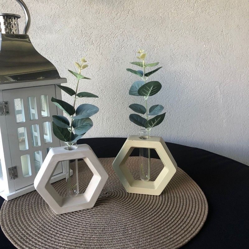 HEXAGONAL HIASAN DINDING KACA UNIK AESTHETIC