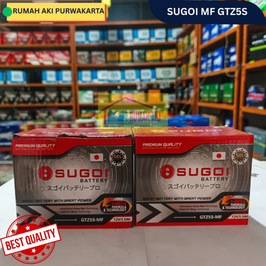 Aki Motor SUGOI GEL GTZ-5S Beat Series Blade Scoopy STD/Fi Vario 110 Mio Xeon X-ride Spacy - SUGOIGE