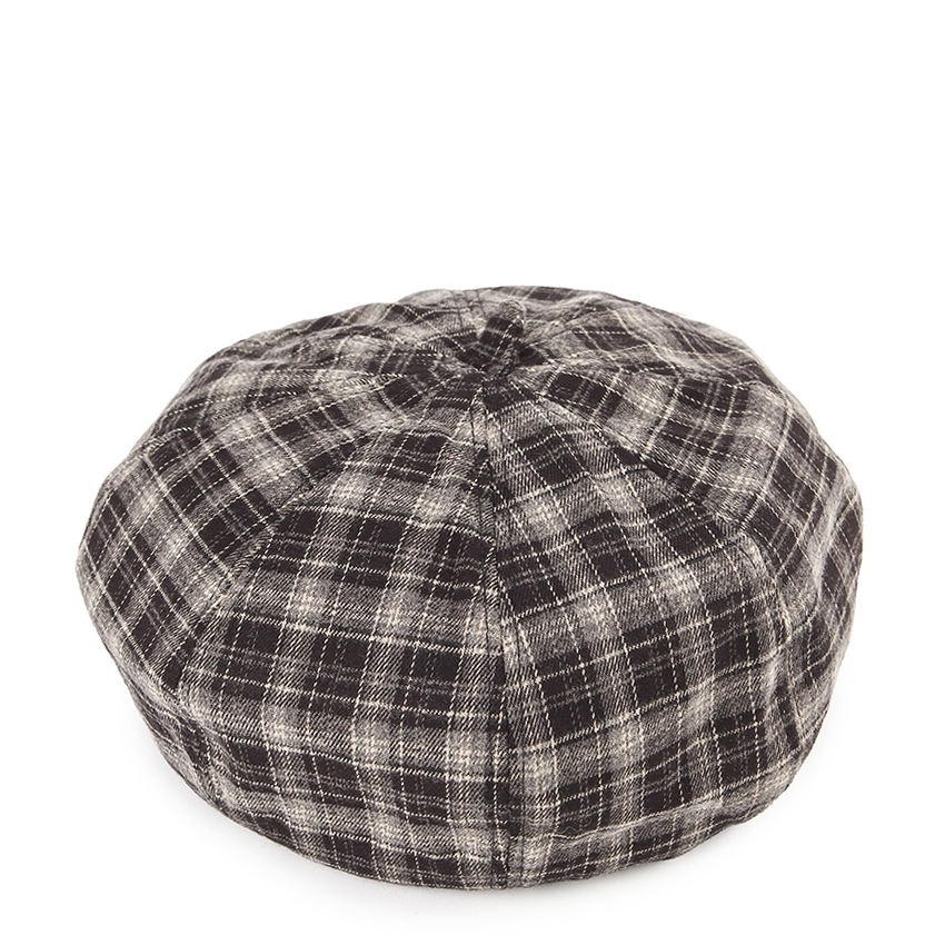 Urban State - Plaid Beret - Beige Black