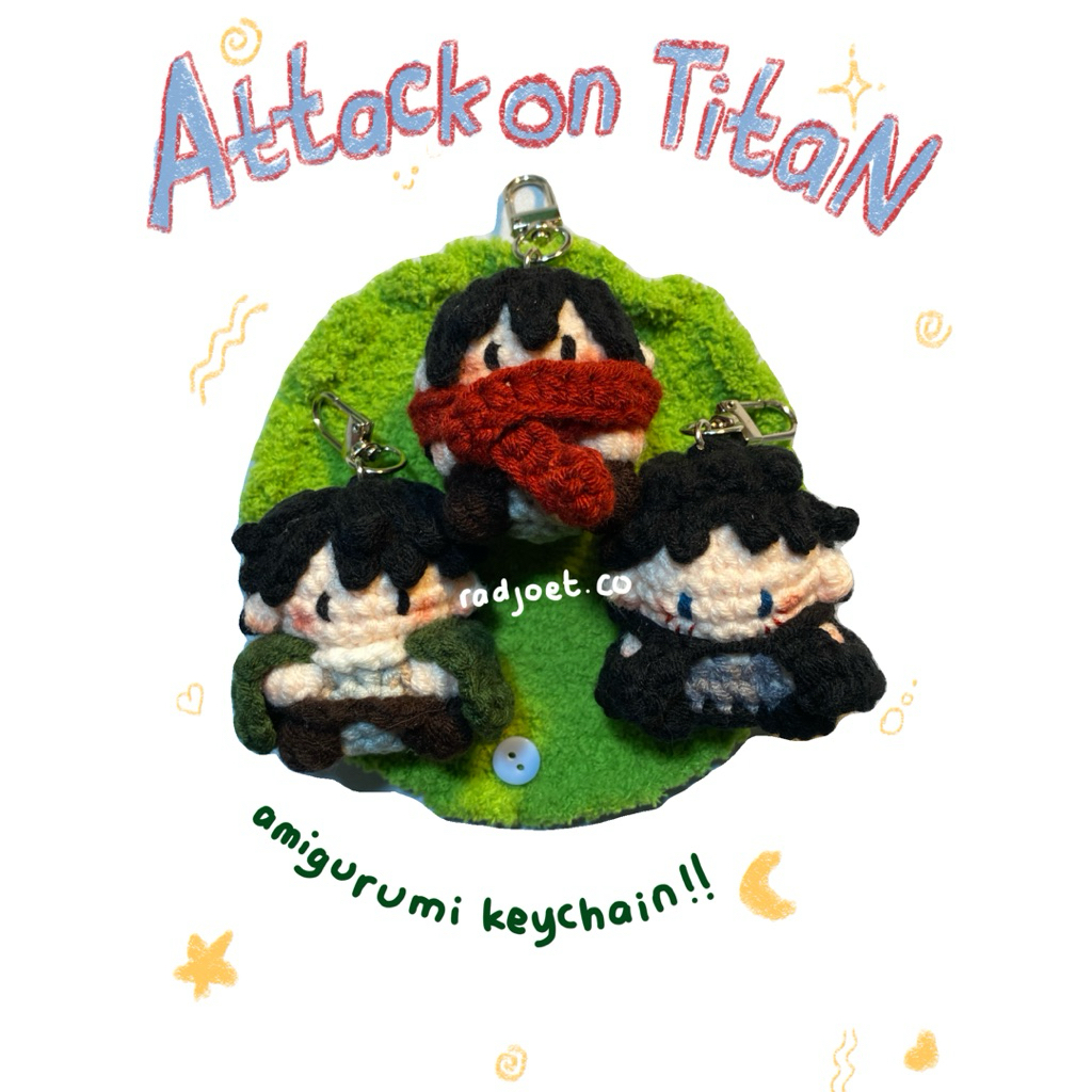 [radjoet.co] amigurumi keychain attack on titan | ganci aot | amigurumi keychain aot | gantungan kun